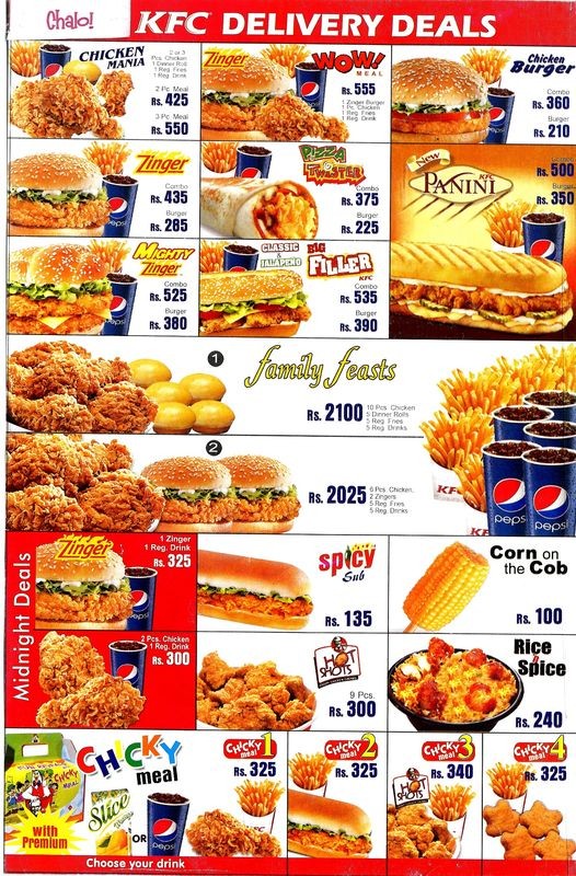 KFC Cantt Restaurant in Lahore Menu, Timings, Contacts, Map