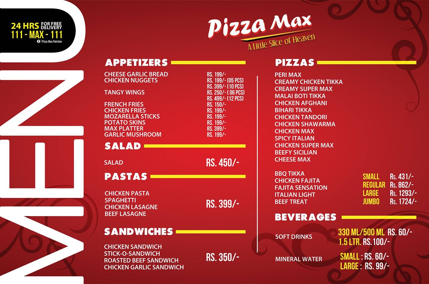 Pizza Max, Airport Restaurant in Karachi - Menu, Timings, Contacts, Map