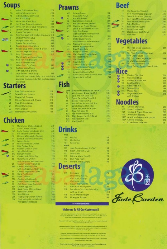 Jade Garden Restaurant In Block 2 Clifton Karachi Menu Timings