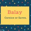 Balay Name Meaning Cornice or Eaves.