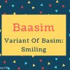 Baasim Name Meaning Variant Of Basim- Smiling