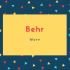 Behr Name Meaning Wave