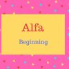 Alfa Name Meaning Beginning