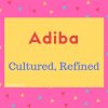 Adiba name meaning Cultured, Refined.