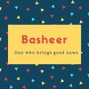 Basheer Name Meaning One who brings good news
