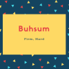 Buhsum Name Meaning Firm, Hard