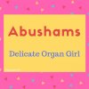 Abushams Name Meaning Delicate Organ Girl.