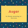 Asgar Name Meaning In Hindu meaning is _ Devotee