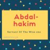 Abdal-hakim name meaning Servant Of The wise one.