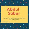 Abdul sabur name meaning Variant Of Abdul Saboor- Servant Of The Patient