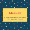 Afrasiab Name Meaning A Character In Shahnameh (The King Of Turan)