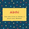 Abthi Name Meaning One who lives in Abtah, a place near Makkah