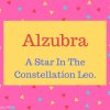 Alzubra Name Meaning A Star In The Constellation Leo.
