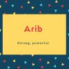 Arib Name Meaning Strong, powerful