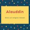 Alauddin Name Meaning Glory of religion (Islam)