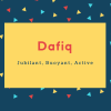Dafiq Name Meaning Jubilant, Buoyant, Active