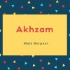Akhzam Name Meaning Male Serpent
