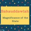 Bahauddawlah Name Meaning Magnificance of the State