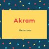 Akram Name Meaning Generous
