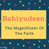 Bahiyudeen Name Meaning The Magnificent Of The Faith