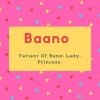 Baano Name Meaning- Variant Of Bano- Lady, Princess