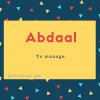 Abdaal name meaning To manage..