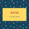 Afridi Name Meaning A tribe name
