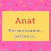 Anat Name Meaning Perseverance, patience.