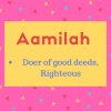 aalimah meaning Doer of good deeds, Righteous