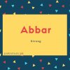 Abbar name meaning Strong