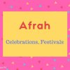 Afrah name meaning Celebrations, Festivals.