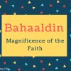 Bahaaldin Name Meaning Magnificence of the Faith