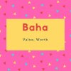Baha Name Meaning Value, Worth