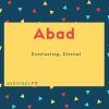 Abad name meaning Everlasting, Eternal.