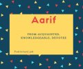 Aarif name meaning Acquainted, Knowledgeable, Devotee