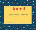 Aamil name meaning Worker, Effective