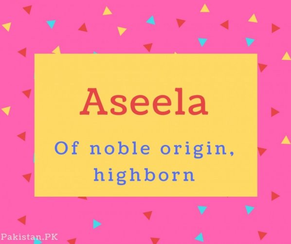 Aseela name Meaning Of noble origin, highborn