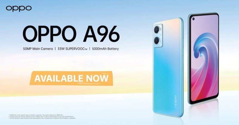 Oppo A96 - Price, Specs, Review, Comparison