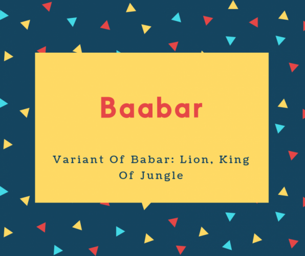 Baabar Name Meaning Variant Of Babar_ Lion, King Of Jungle