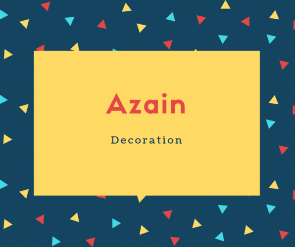 Azain Name Meaning Decoration