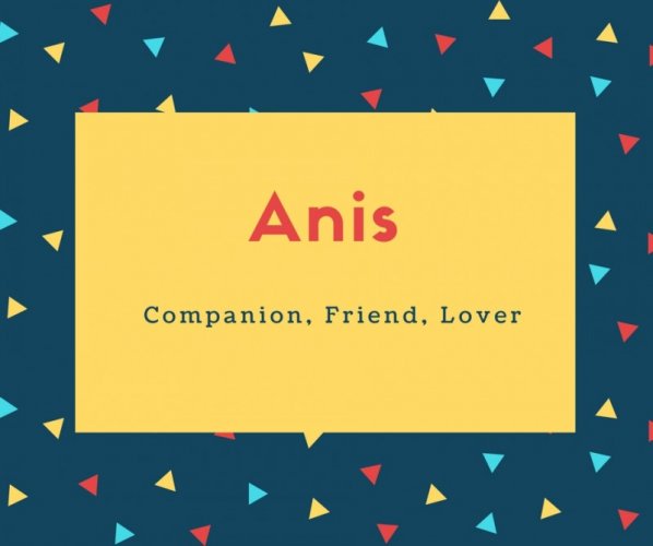 Anis Name Meaning Companion, Friend, Lover