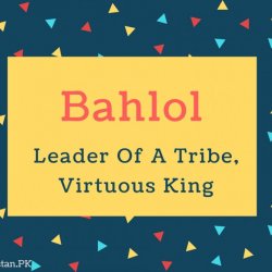 Bahlol Name Meaning Leader Of A Tribe, Virtuous King