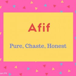 Afif name meaning Pure, Chaste, Honest.