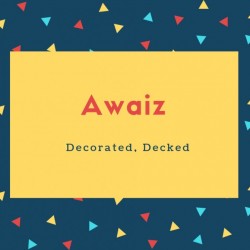 Awaiz Name Meaning Decorated, Decked