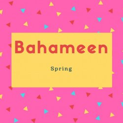 Bahameen Name Meaning Spring