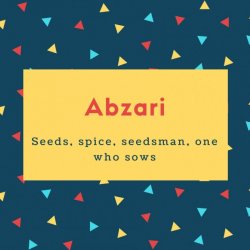 Abzari Name Meaning Seeds, spice, seedsman, one who sows