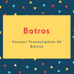 Botros Name Meaning Variant Transcription Of Butrus