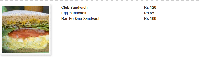 Eaton Sandwiches Menu