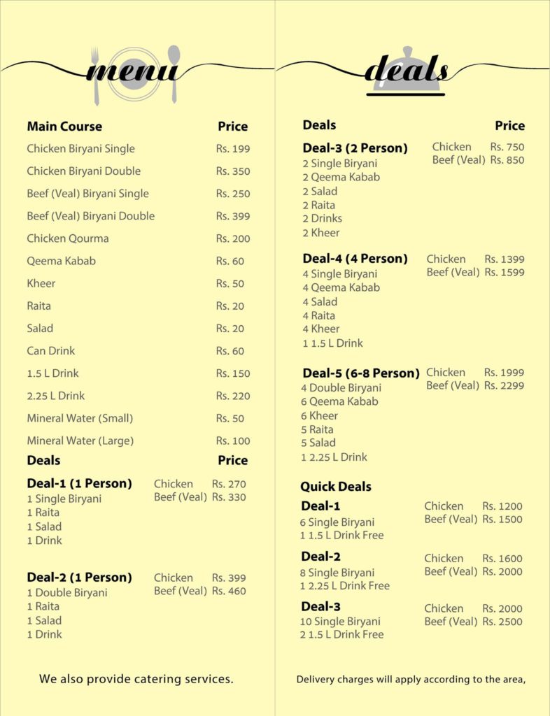 The White Biryani Karachi Restaurant Deals And Menu