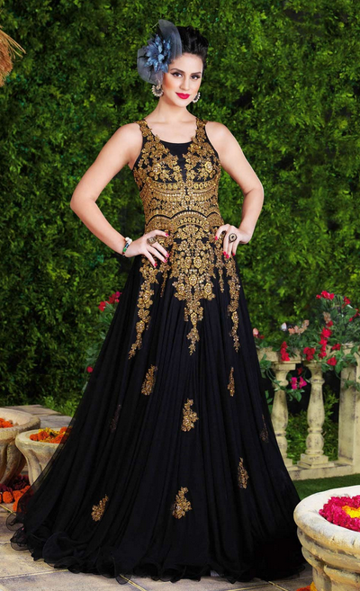 20 Indian Wedding Dresses You Can Try This Season - Black Maxi